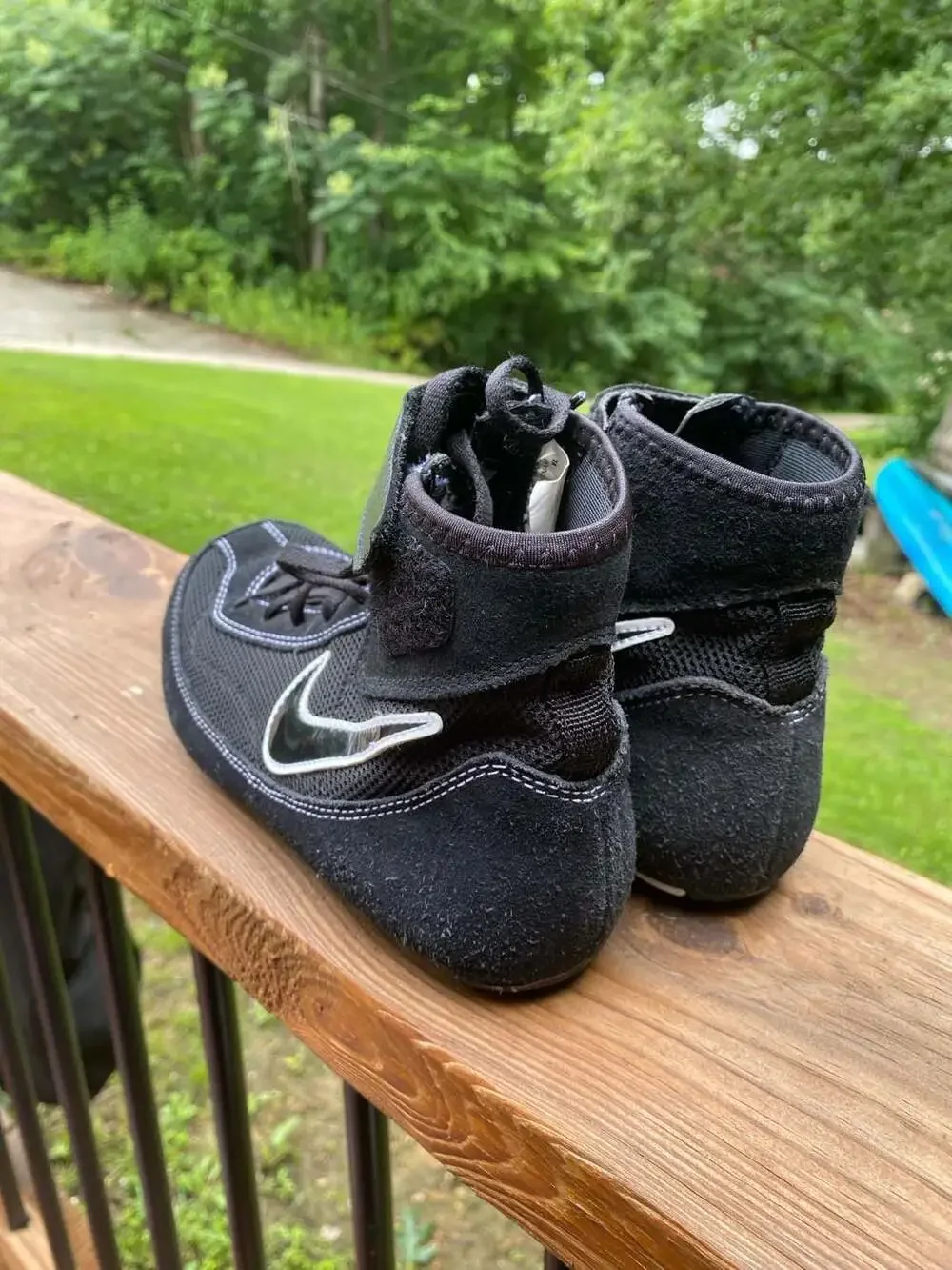 Nike Speed Sweep VII Wrestling Shoes Black/White Youth 5.5